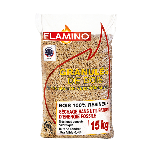Bûches densifiées haut pouvoir calorifique FLAMINO - Flamino